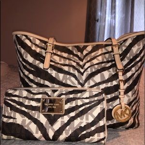 Michael Kors Small Zebra tote and wallet